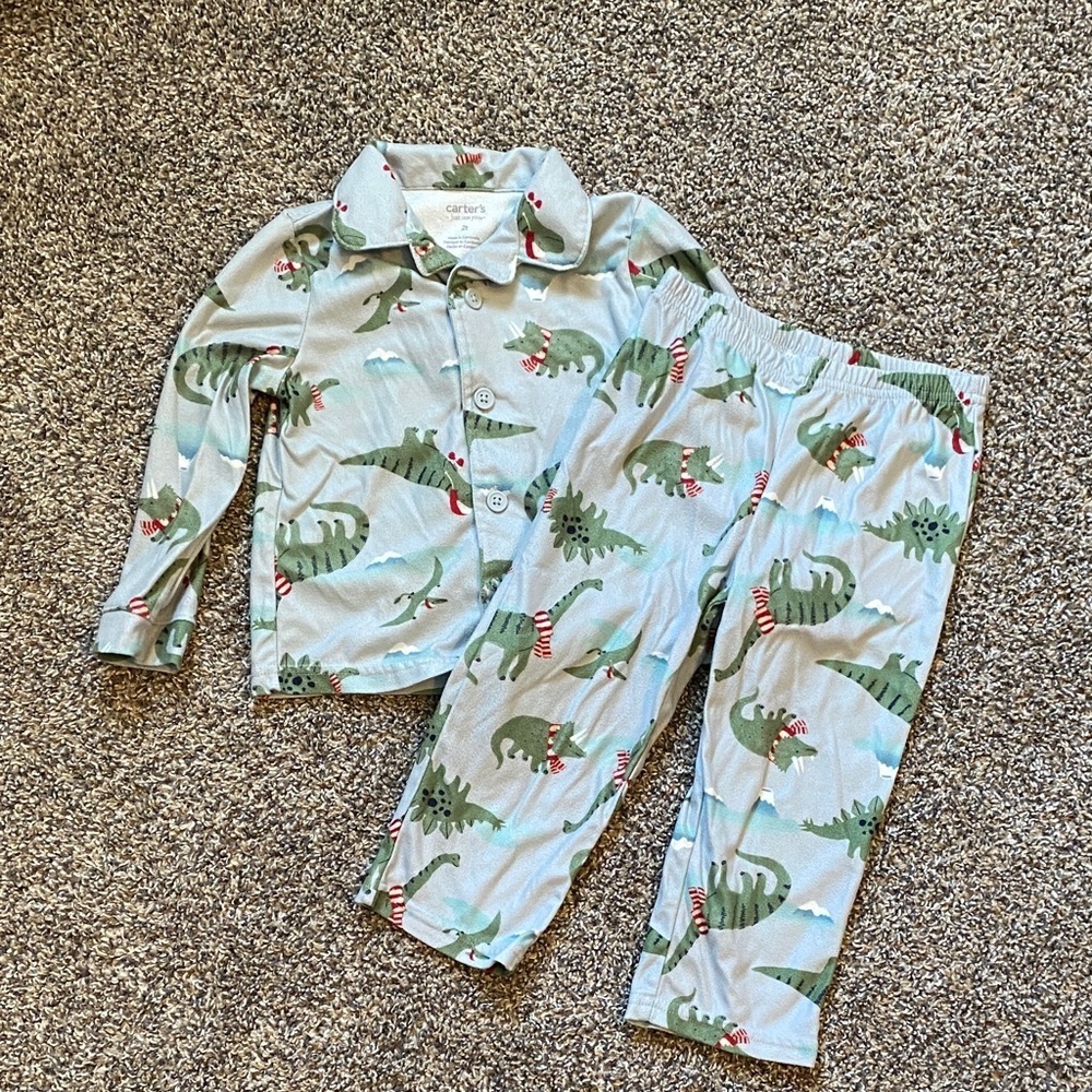 Fleece Dino Christmas Pajamas